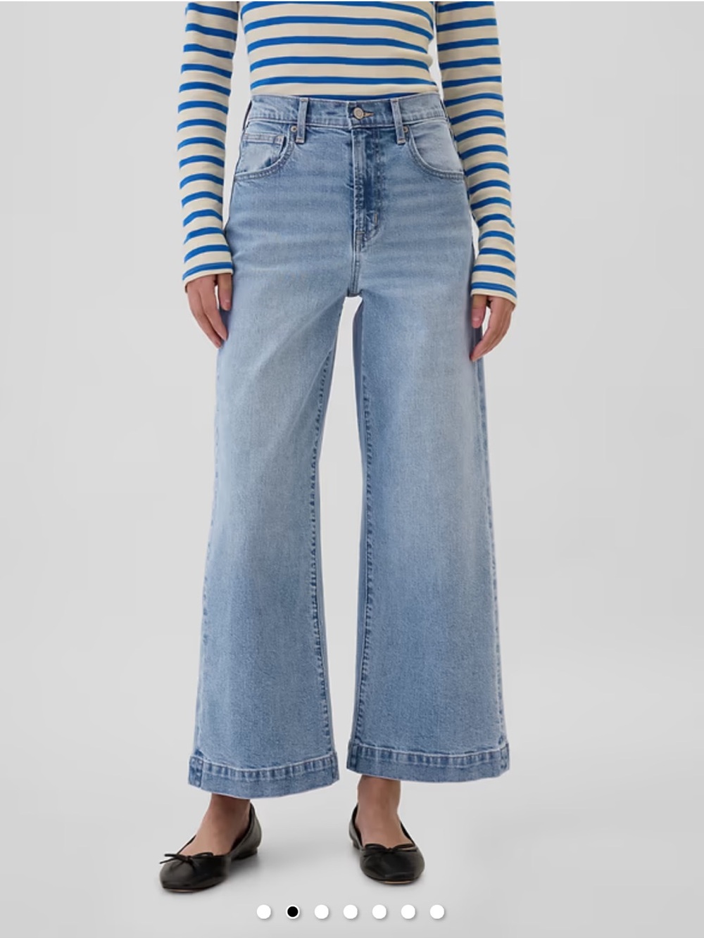 GAP High-Rise Wide-Leg Crop Jeans - Light Blue NWT